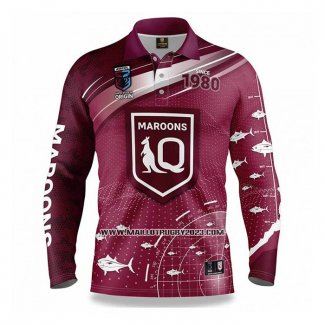 Maillot NRL Queensland Maroons Rugby 2022 Fish Finder